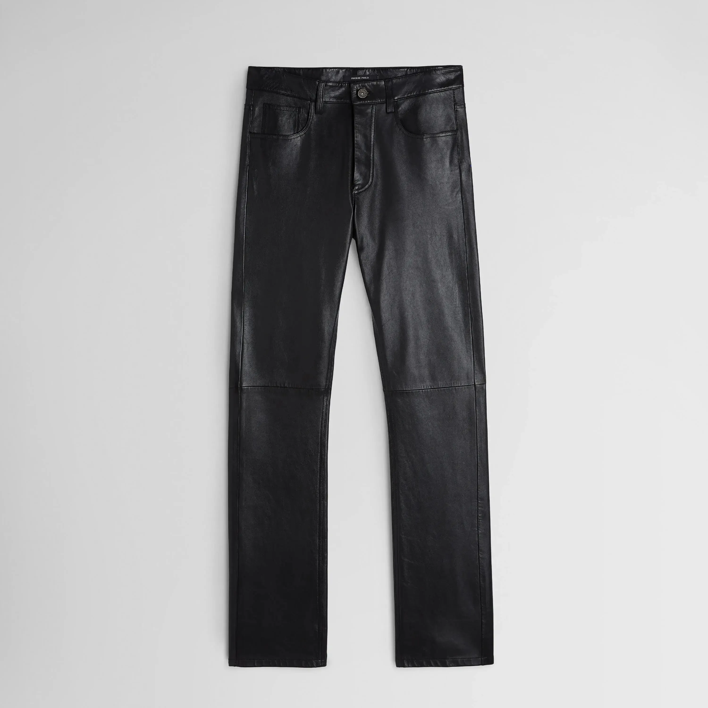 STRAIGHT LEG JEANS | black leather
