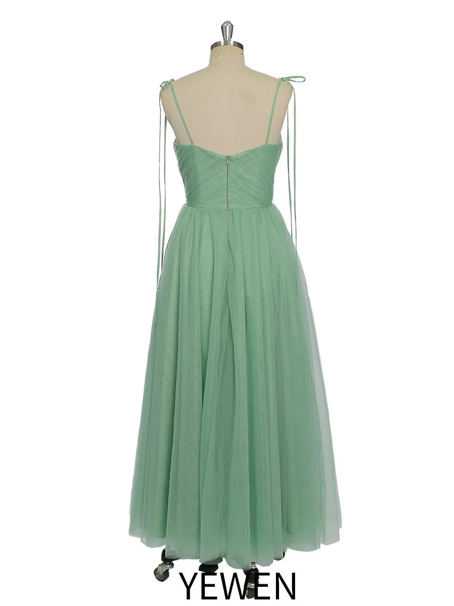Straps Sweetheart A-Line Tulle Tea Party Dress YW231063-1