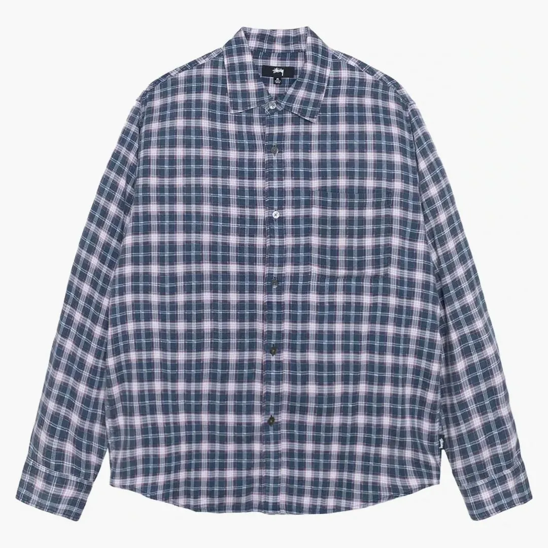 Stussy Plaid Matthew Printed Shirt Navy