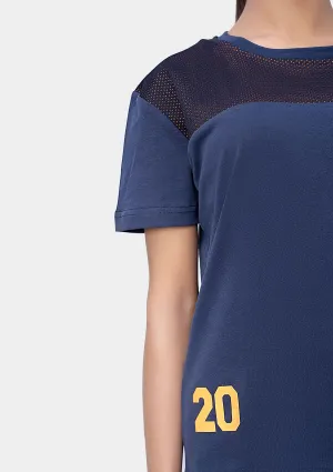 Sueded Cotton Oversized Mesh T-Shirt