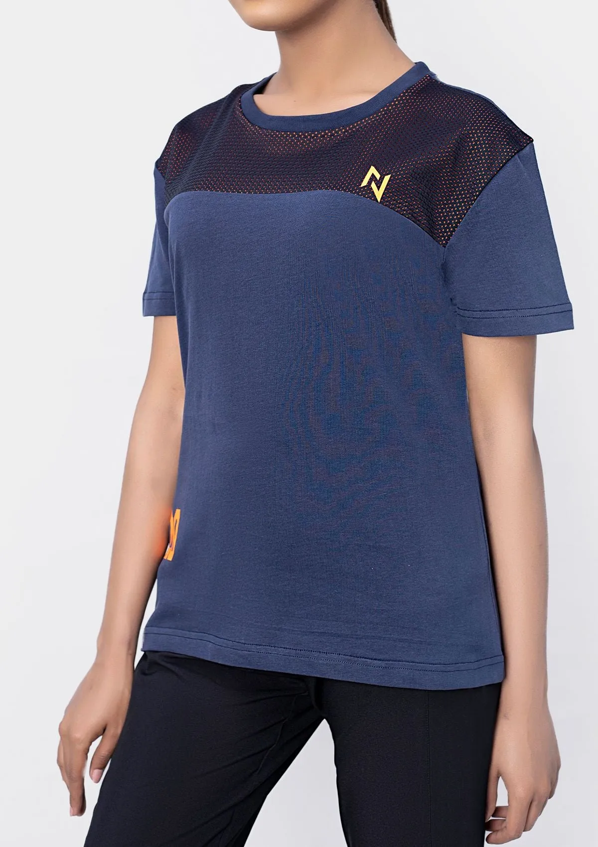 Sueded Cotton Oversized Mesh T-Shirt