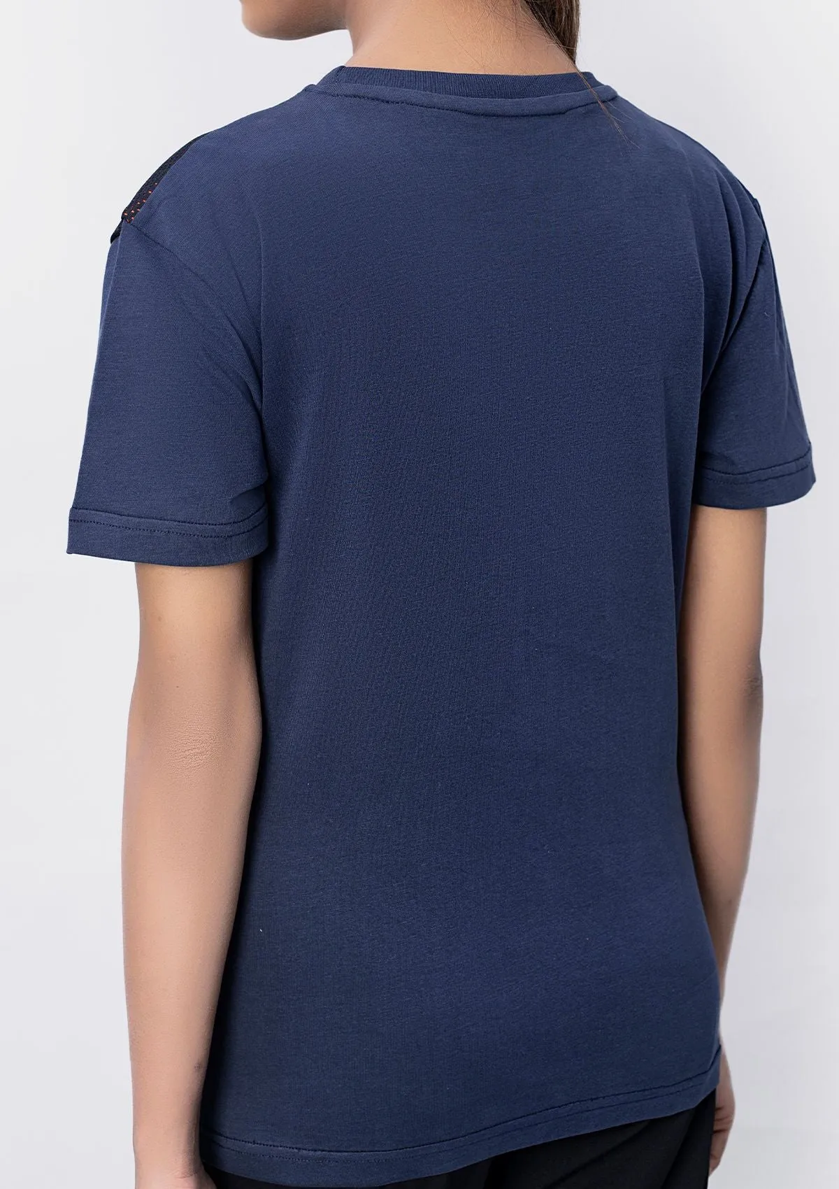 Sueded Cotton Oversized Mesh T-Shirt