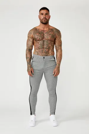 Super Stretch Checkered Trouser - Black Stripe - Grey
