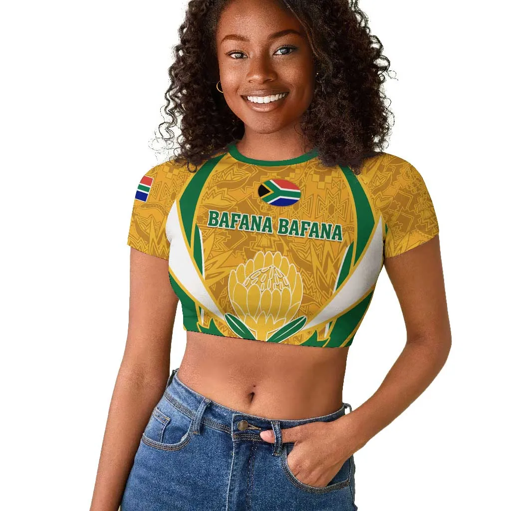 Support Bafana Bafana - South Africa Soccer Raglan Cropped T shirt LT01