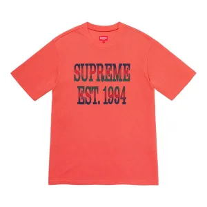 Supreme Cotton Mesh Gradient Logo S/S Top- Dark Coral