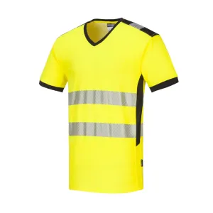 T-Shirt alta visibilità giallo fluo t.S-4XL scollo V PORTWEST PW310