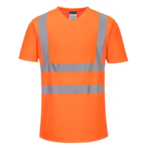 T-shirt con inserti in mesh con scollo a V