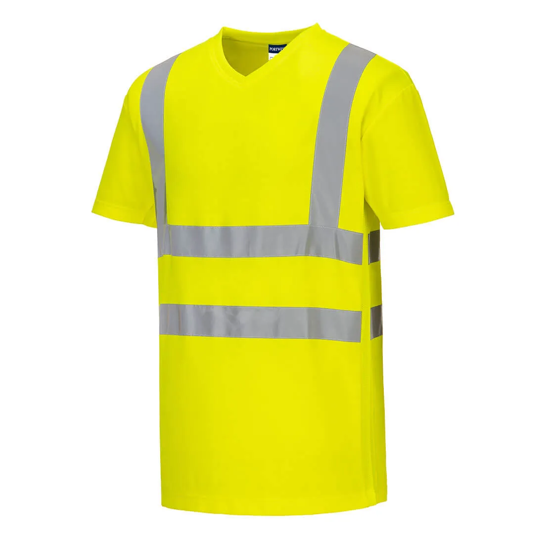 T-shirt con inserti in mesh con scollo a V