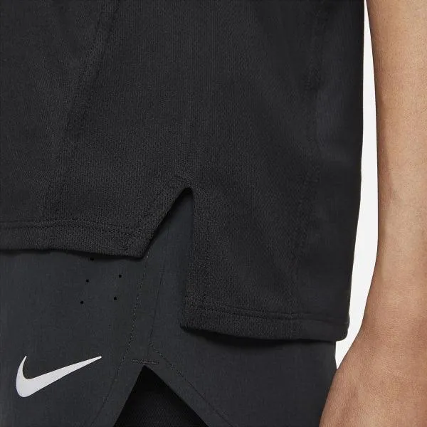 T SHIRT DONNA NIKE DRI-FIT RUN MAGLIA WOMAN RUNNING TEE NERA