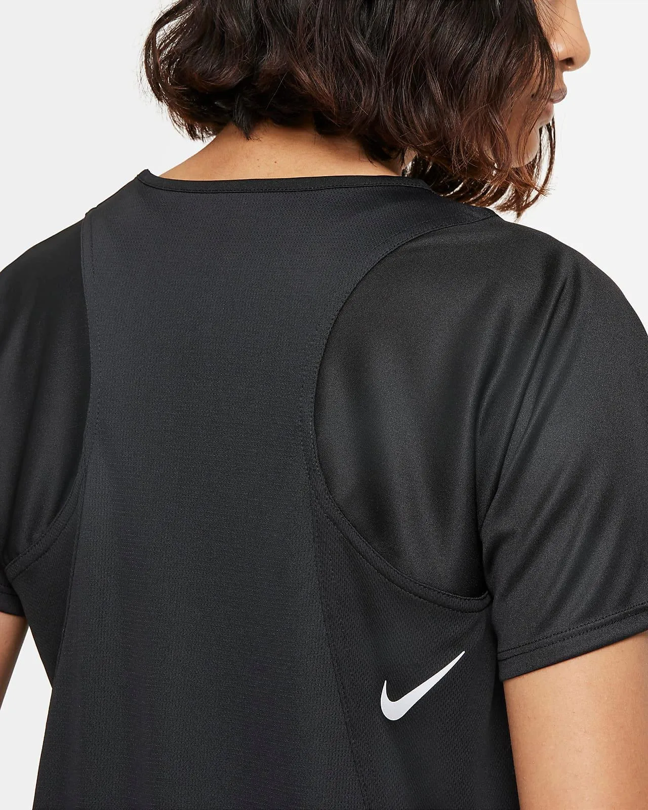 T SHIRT DONNA NIKE DRI-FIT RUN MAGLIA WOMAN RUNNING TEE NERA