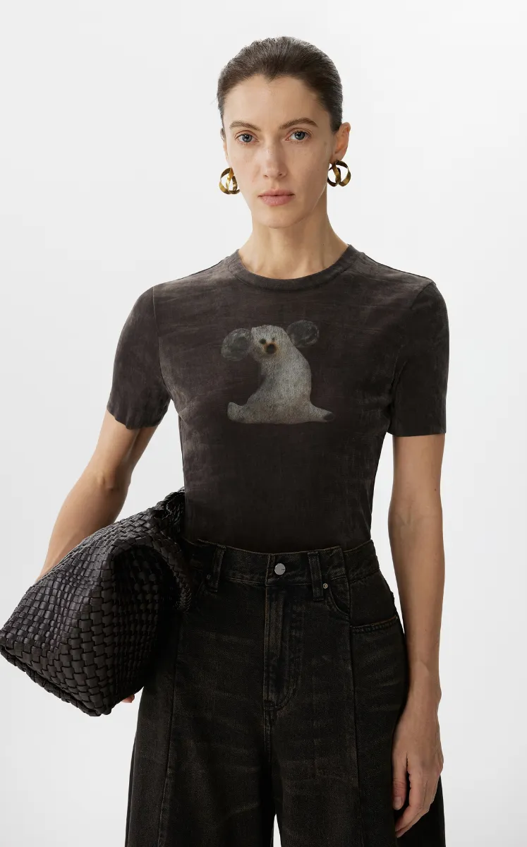 T-shirt / JNBY Fuzzy Pup Graphic Mesh T-shirt