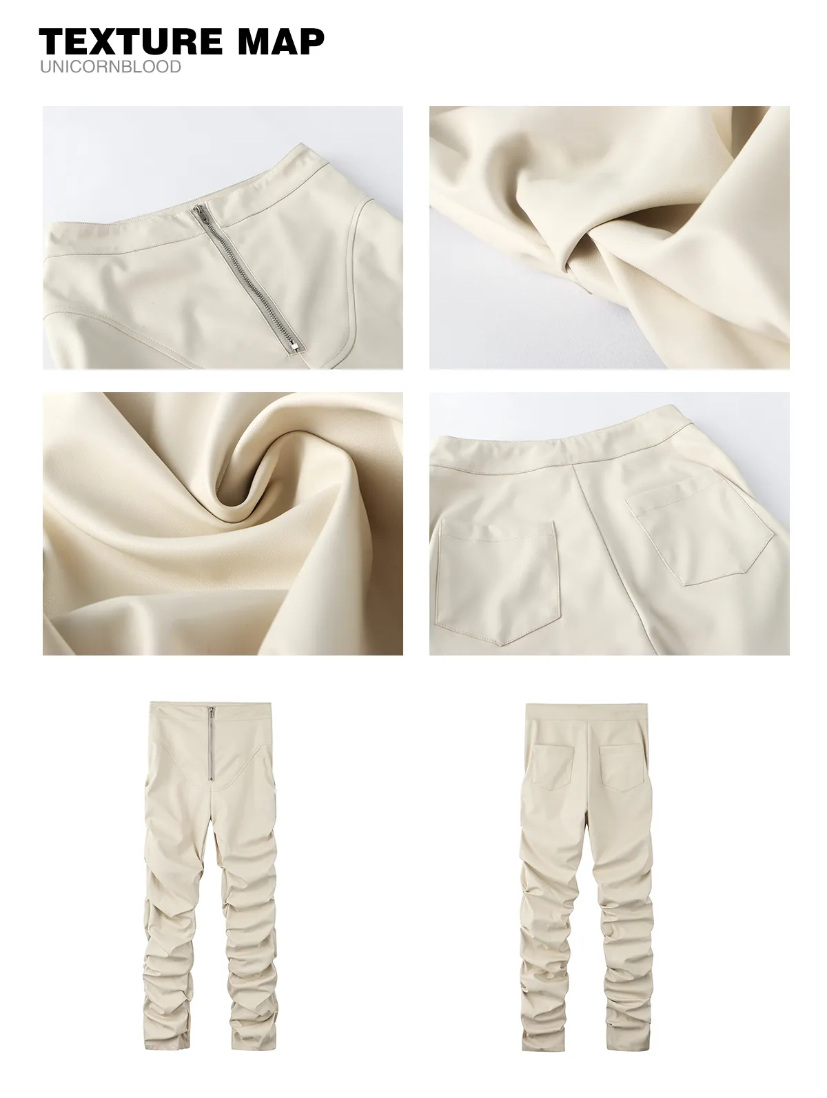Tatiana Pu Leather Pleated Unicorn Blood Pants