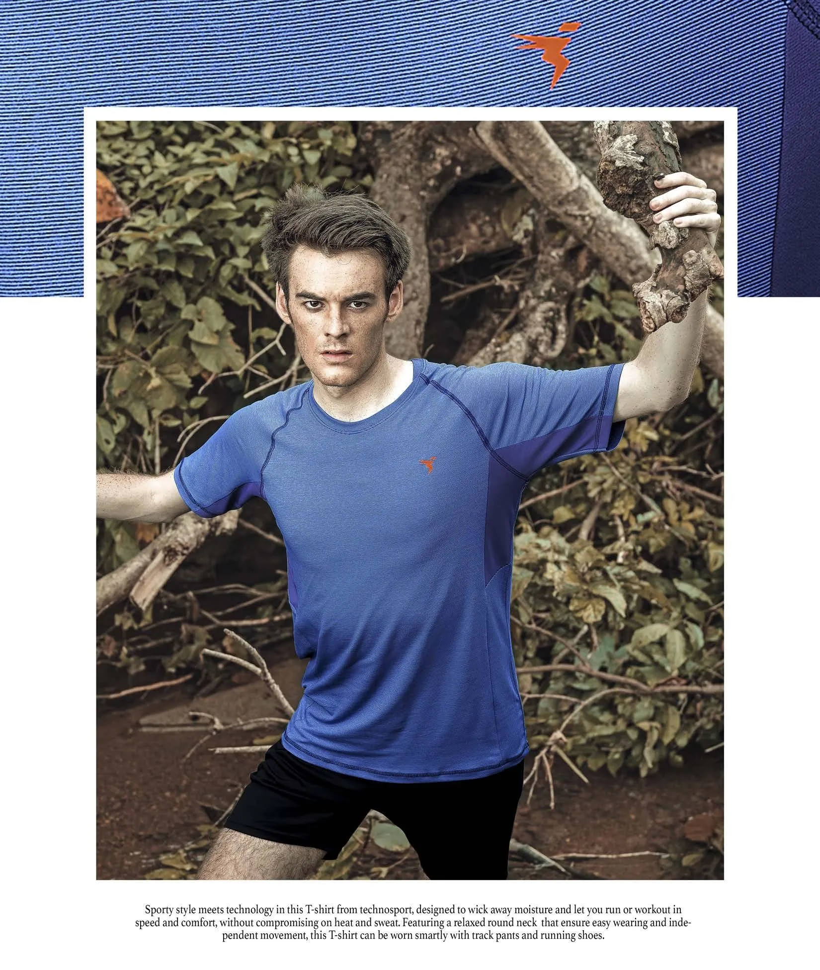 TechnoSport Crew Neck Half Sleeve Dry Fit T Shirt for Men P 485 Royal Blue