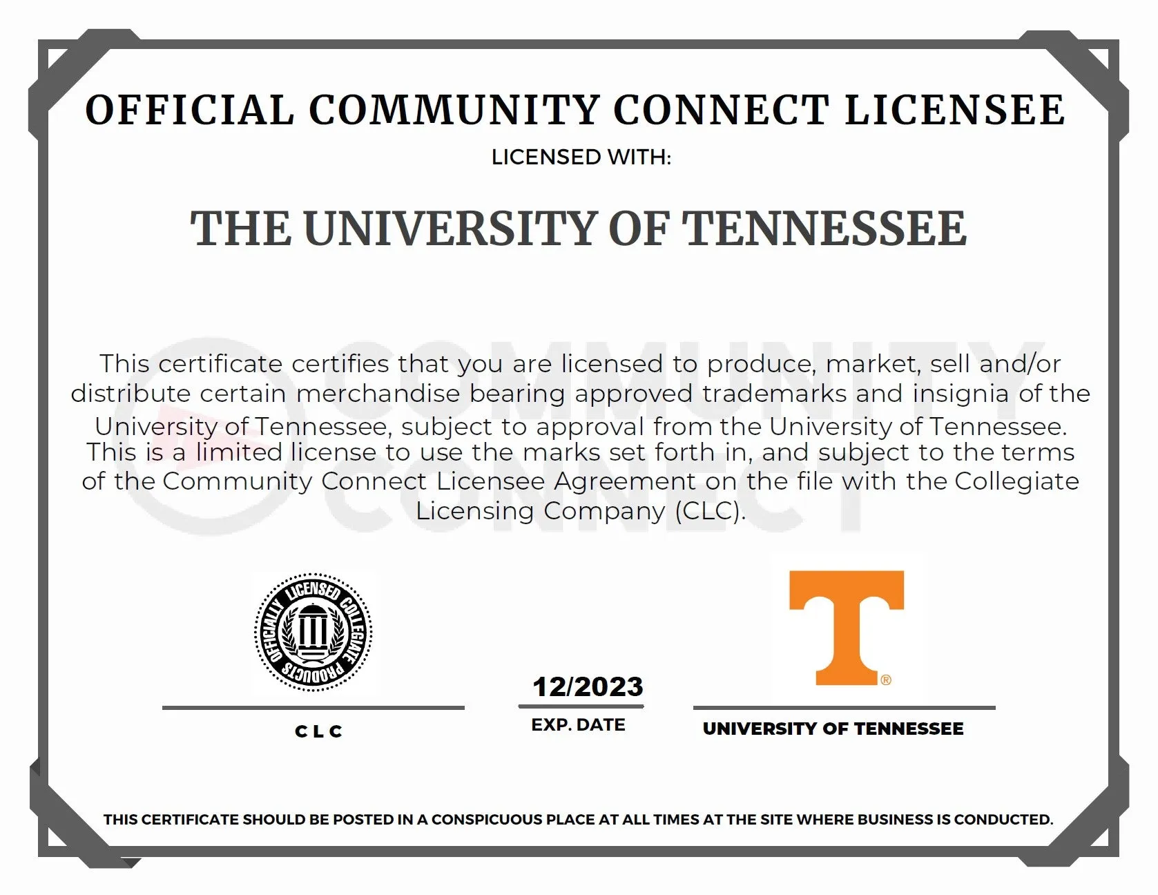 Tennessee Power T Belt Canvas