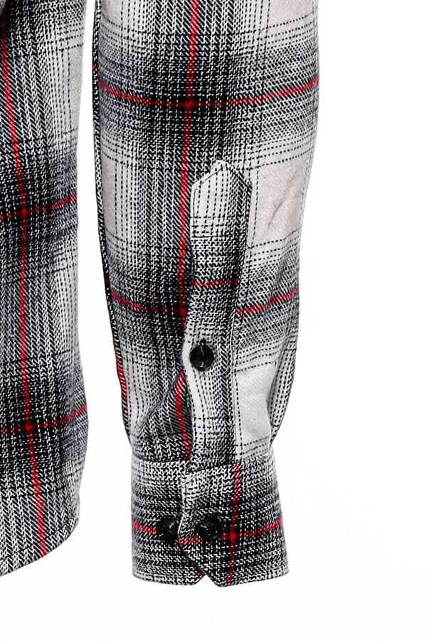Thick Checked Grey Men Lumberjack Shirt - Wessi