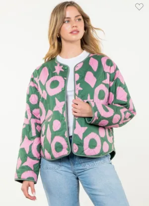 THML Green & Pink Quilted Jacket