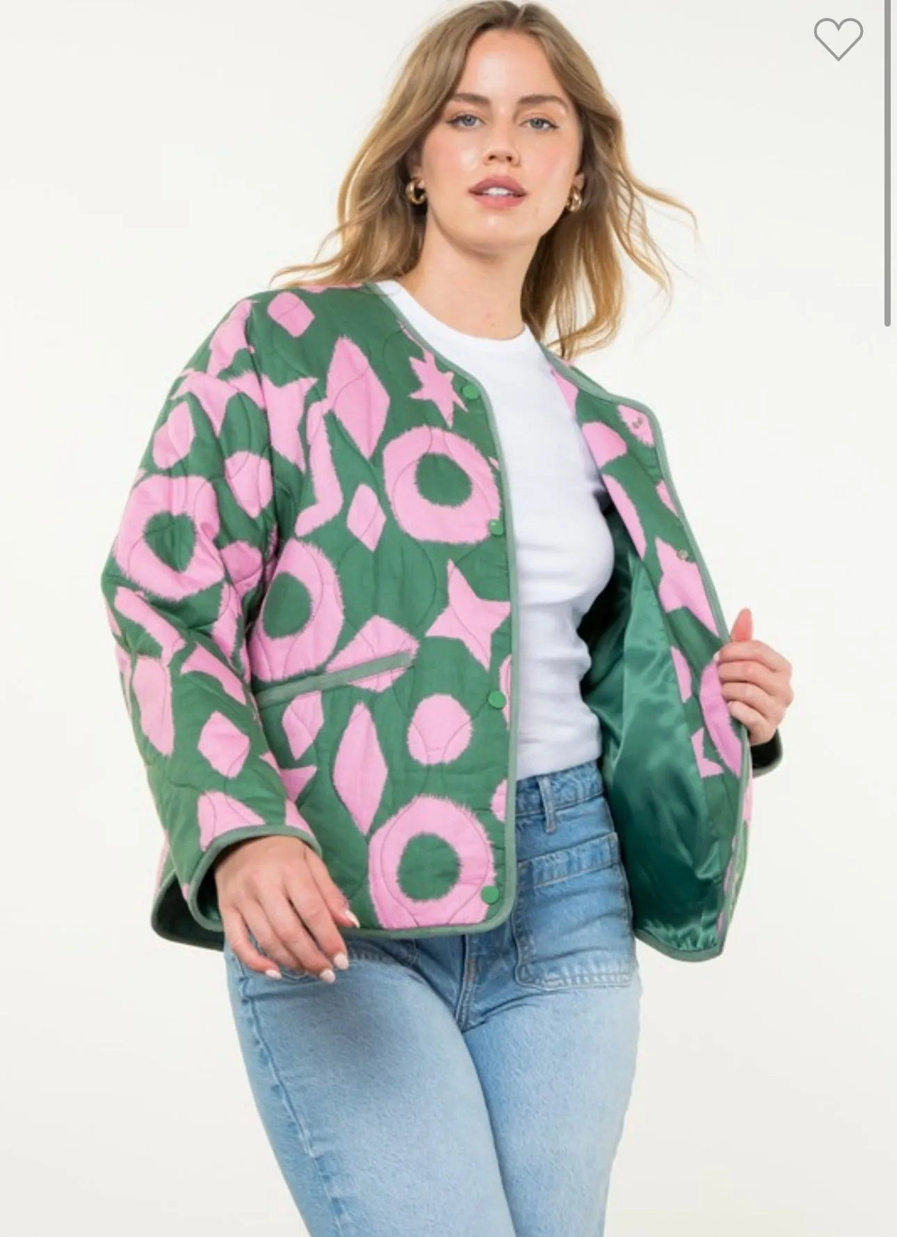 THML Green & Pink Quilted Jacket