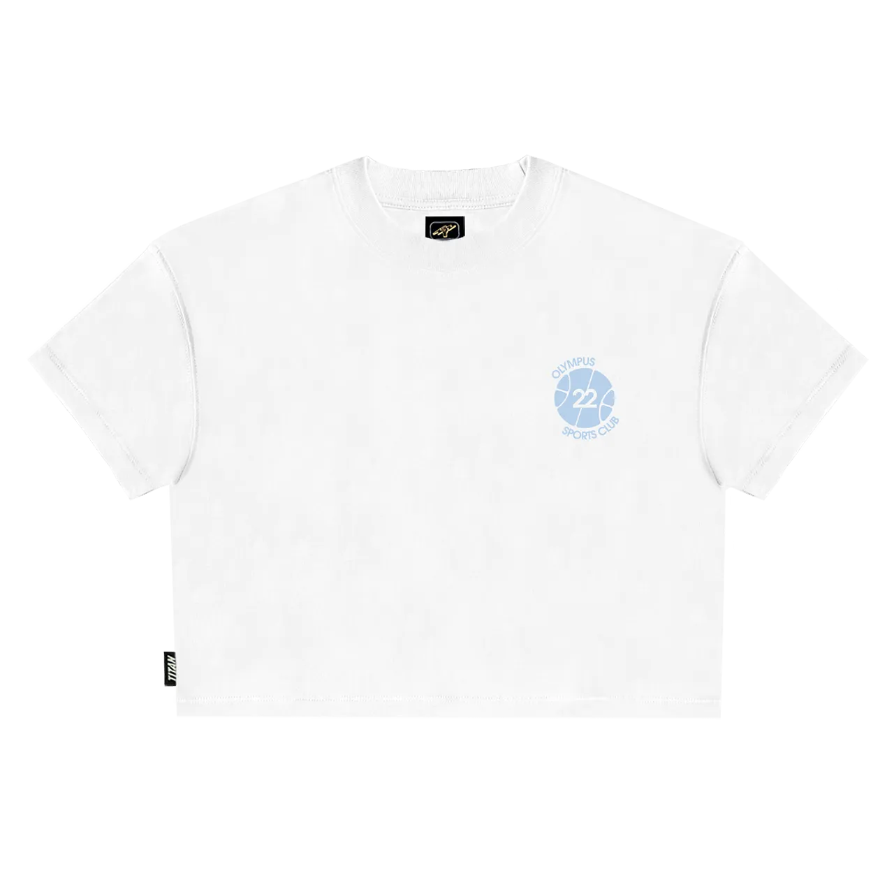 Titan Olympus Sports Club Cropped Short-Sleeve Tee - White
