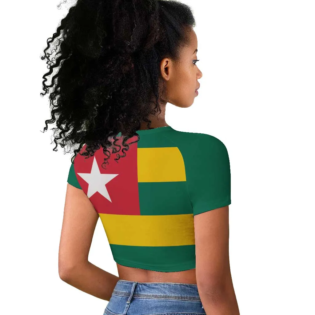 Togolese Independence Day Raglan Cropped T shirt Flag Style LT15