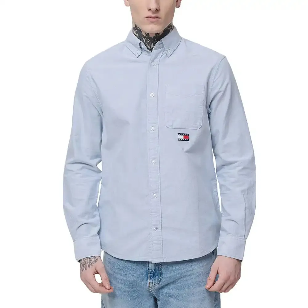 Tommy Jeans Mens Oxford Shirt Colorado Blue