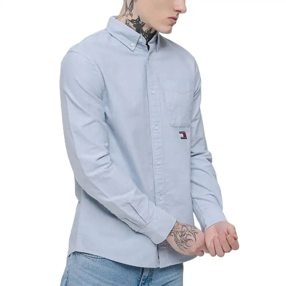 Tommy Jeans Mens Oxford Shirt Colorado Blue