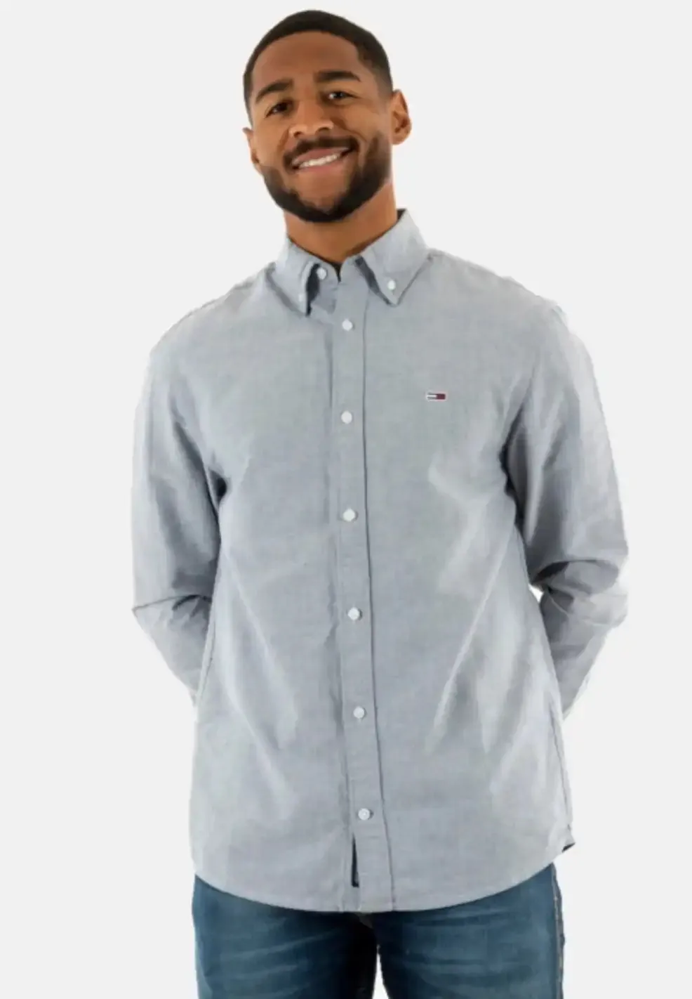 Tommy Jeans Mens Oxford Shirt Dark Night Navy