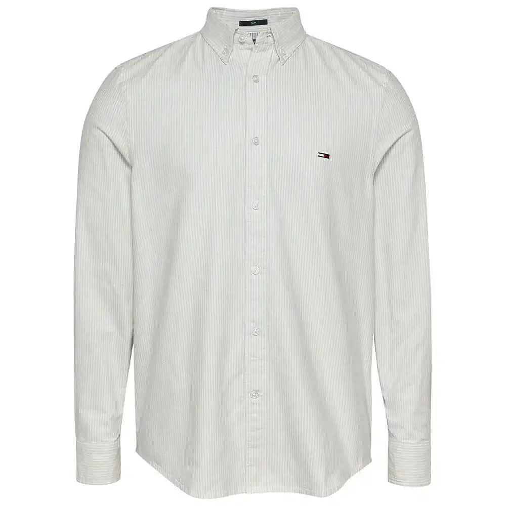 Tommy Jeans Mens Slim Oxford Shirt Sweet Blue Stripe