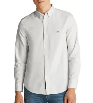 Tommy Jeans Mens Slim Oxford Shirt Sweet Blue Stripe