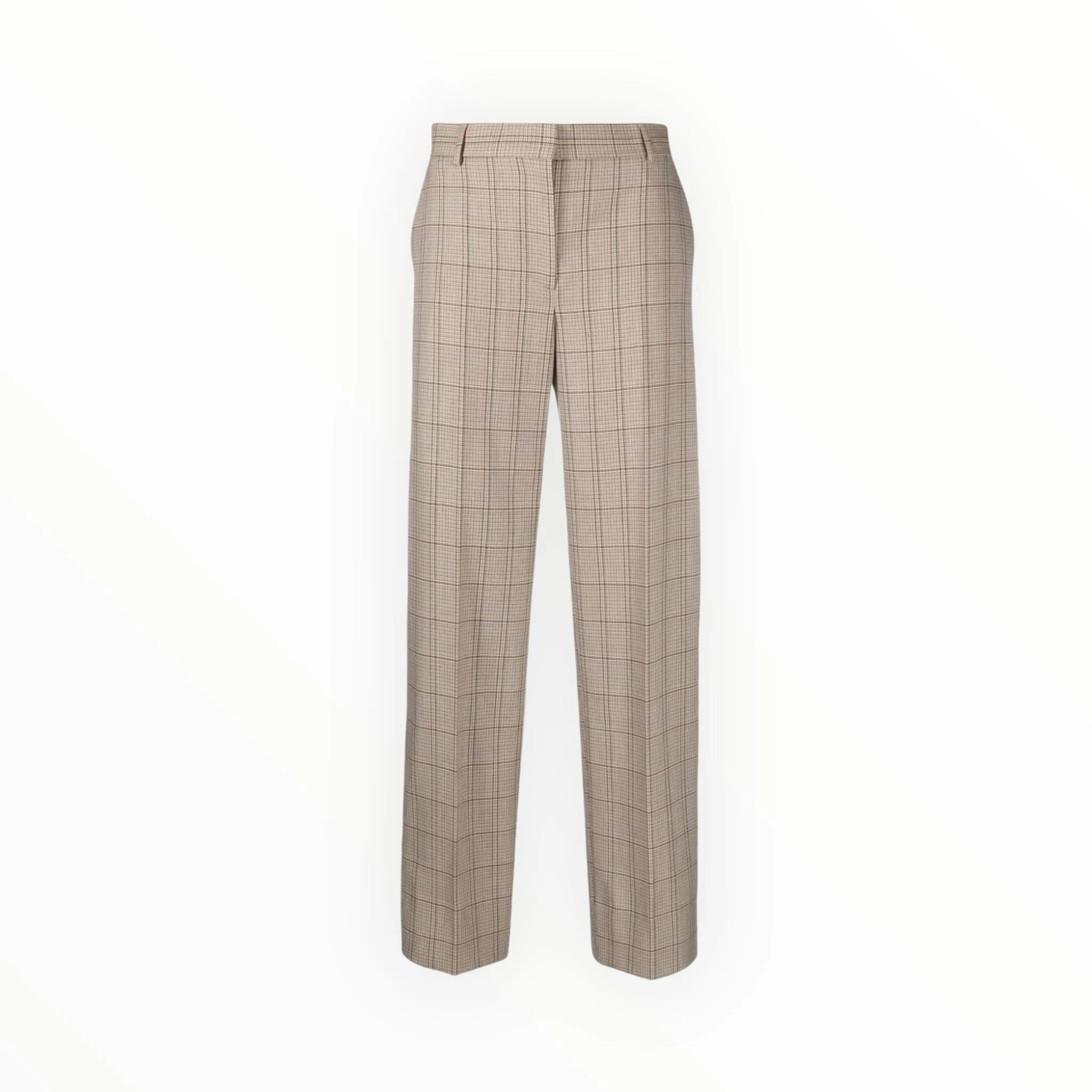 Toteme Windowpane Check Tailored Pants - Brown - Size 38