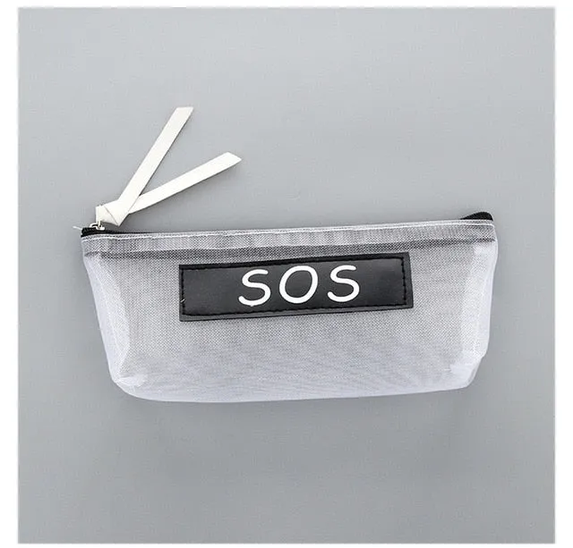 Transparent Mesh Pencil Case