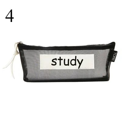 Transparent Mesh Pencil Case