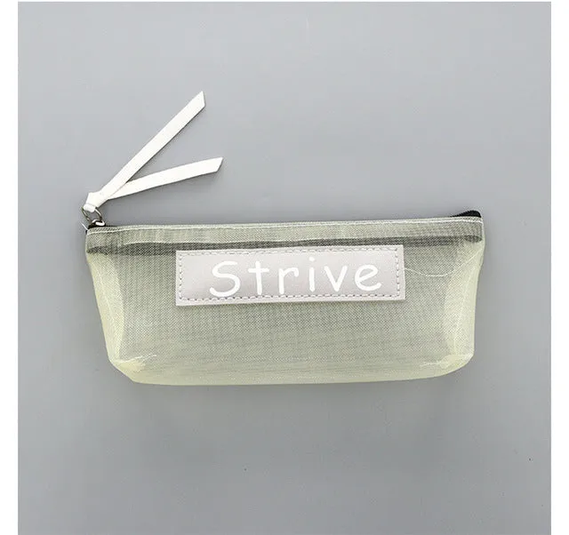 Transparent Mesh Pencil Case
