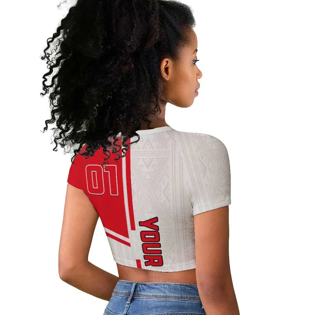 Tunisia Football Raglan Cropped T shirt - Victory for the Eagles of Carthage LT01