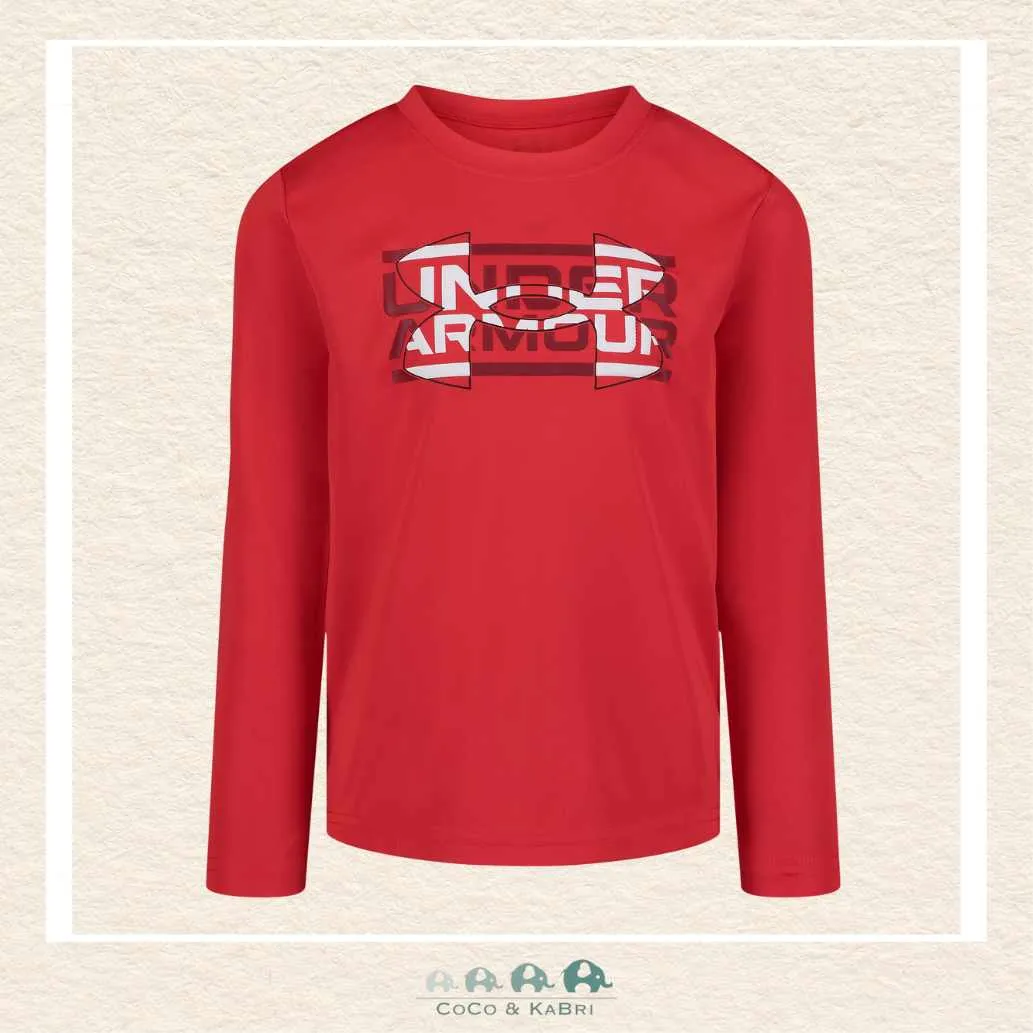 Under Armour: Boys' Puff Mesh Long Sleeve Tshirt - Red