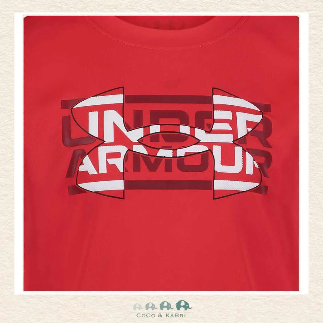 Under Armour: Boys' Puff Mesh Long Sleeve Tshirt - Red