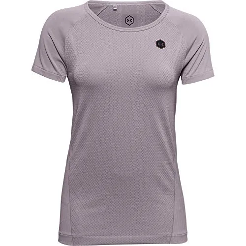 Under Armour Women's Rush Seamless Short Sleeve T-Shirt , Slate Purple (585)/Black , Large