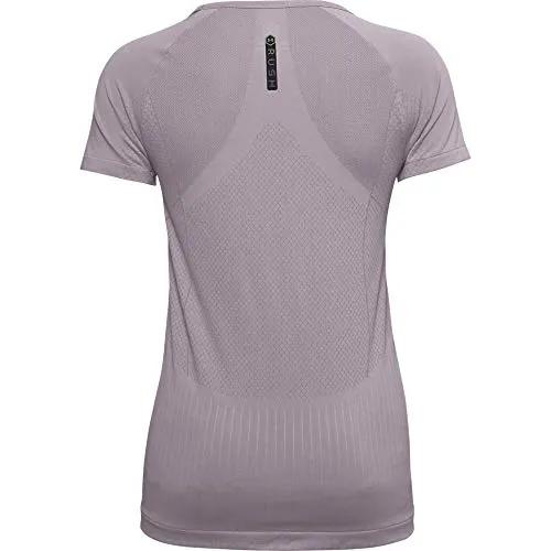 Under Armour Women's Rush Seamless Short Sleeve T-Shirt , Slate Purple (585)/Black , Large
