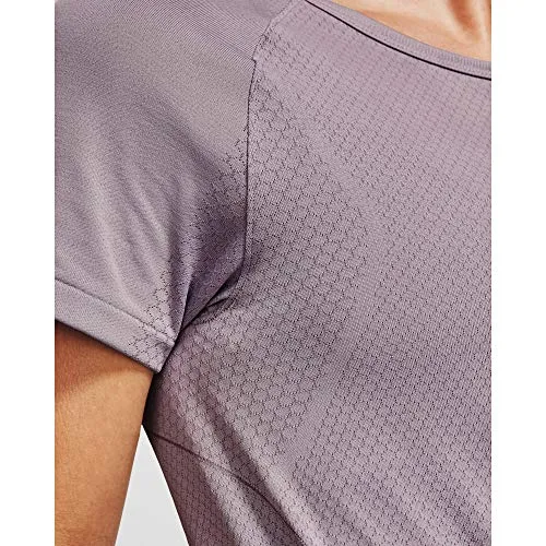 Under Armour Women's Rush Seamless Short Sleeve T-Shirt , Slate Purple (585)/Black , Large