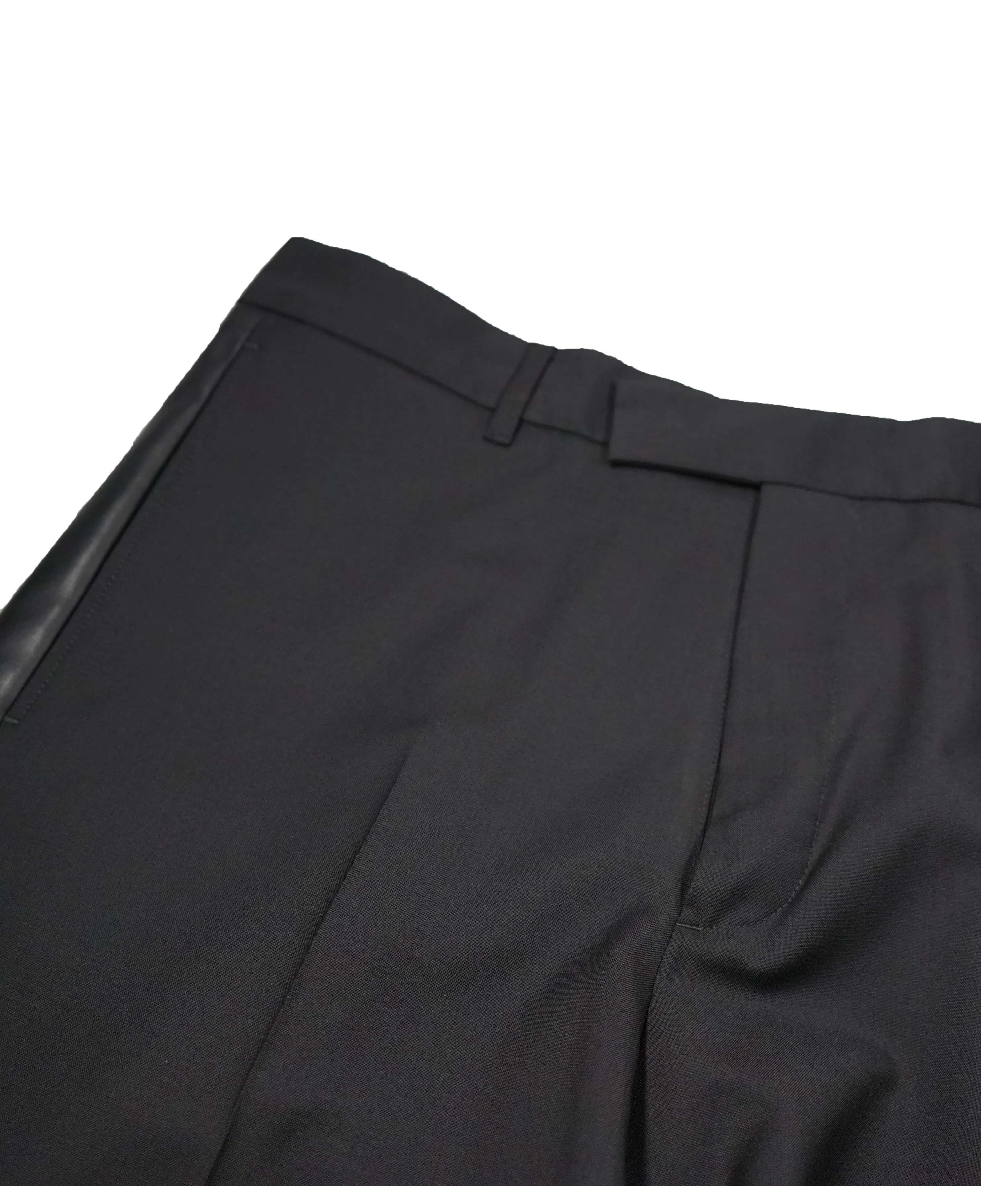 VALENTINO - Leather Side Stripe Wool Dress Pants - 33W