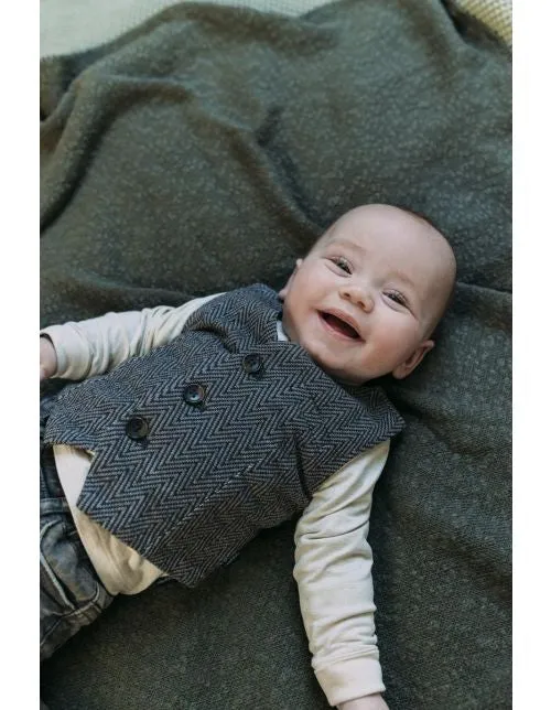 Vest and Bow Tie Set -Houndstooth Grey