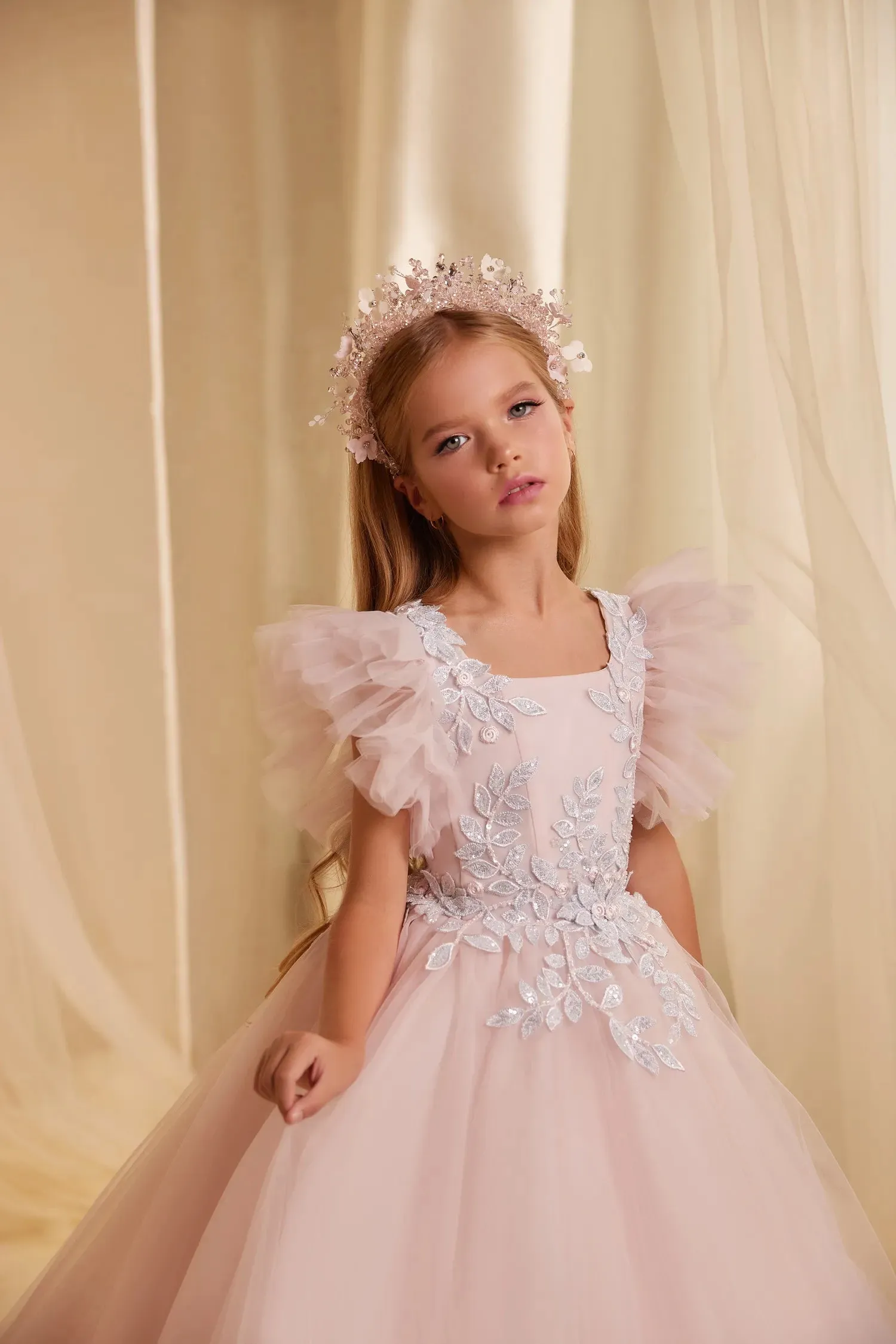 Vintage-Inspired Flower Girl Embroidered Dress