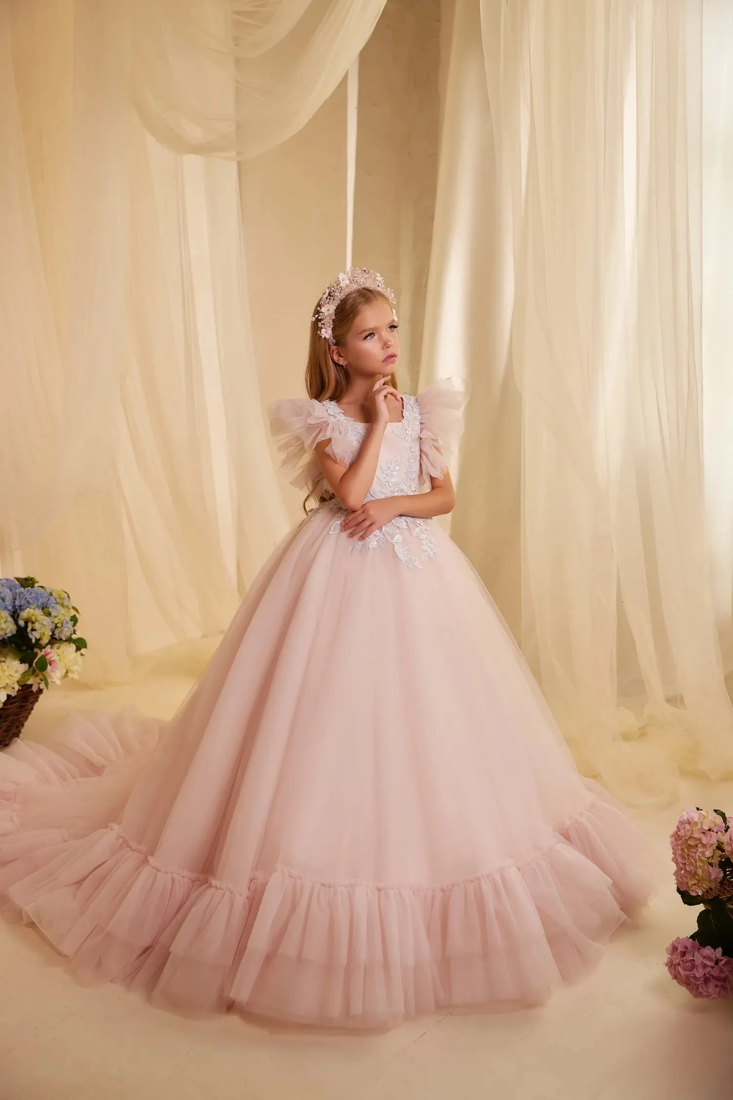 Vintage-Inspired Flower Girl Embroidered Dress
