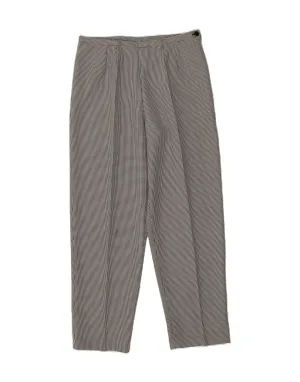VINTAGE Womens Tapered Suit Trousers UK 16 Large W32 L30 Grey Houndstooth