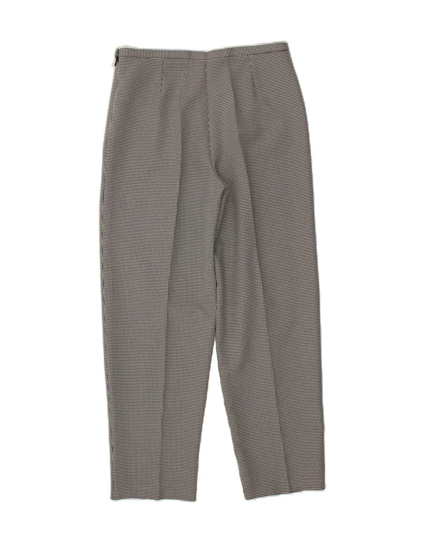 VINTAGE Womens Tapered Suit Trousers UK 16 Large W32 L30 Grey Houndstooth