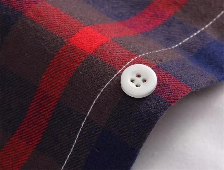 West Louis™ Plaid Turn-down Collar Shirt