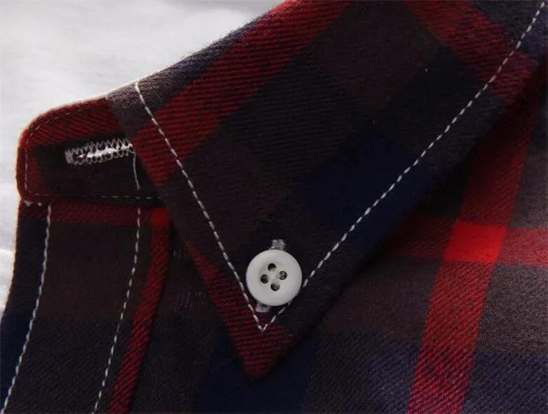 West Louis™ Plaid Turn-down Collar Shirt