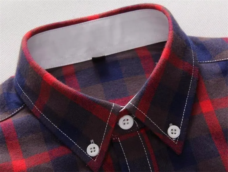 West Louis™ Plaid Turn-down Collar Shirt