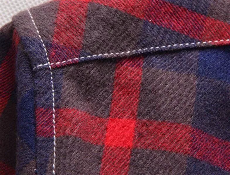 West Louis™ Plaid Turn-down Collar Shirt