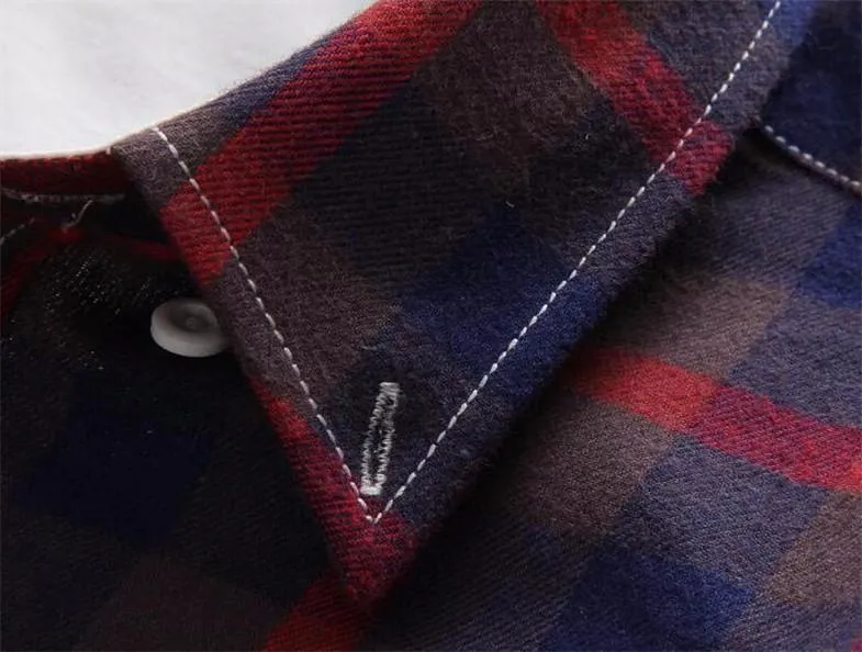 West Louis™ Plaid Turn-down Collar Shirt
