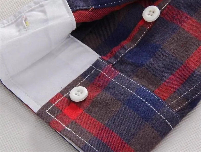 West Louis™ Plaid Turn-down Collar Shirt